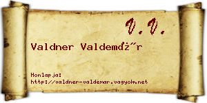 Valdner Valdemár névjegykártya